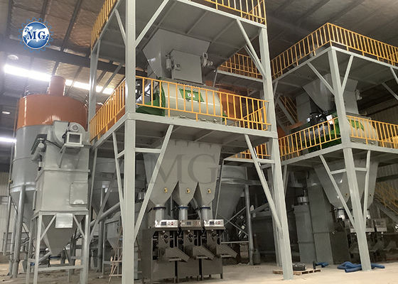 10-50 T / H linha de produção de argamassa de pó seco de parede de mastigação de camada de couro esguio mixer de azulejos máquina de mistura de adesivos