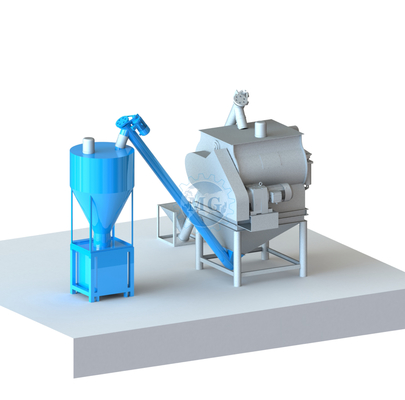 PLC Electronic Weighing Dry Mixing Plant com filtro de sacos de silos de cimento e coletor de poeira