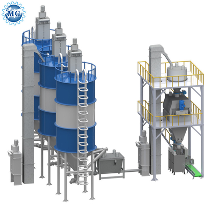 Intelligent PLC 10-30 T/H Dry Mix Powder Mortar Plant Parede de areia de entalhe Misturador de cimento de cerâmica de azulejos Adesivo de malha de fabricação de máquina
