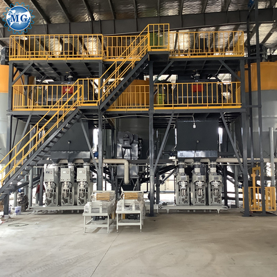 PLC inteligente 10-30T/H misturador de eixo duplo planta de mistura seca linha de produção de adesivo de telhas cerâmicas de argamassa seca