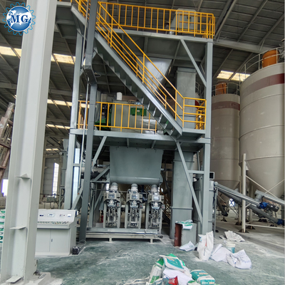 Linha de produção de argamassa de máquina adesiva de azulejos eficiente com alimentação e embalagem automática de materiais