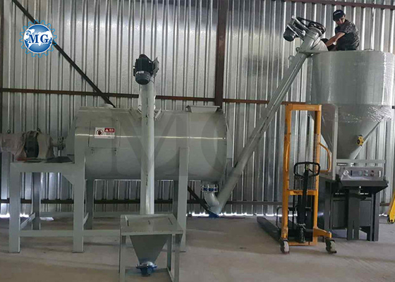 Instalação de mistura seca simples de 4-5T/H com máquina de embalagem por válvula