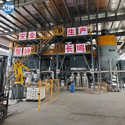 PLC inteligente 10-30T/H misturador de eixo duplo planta de mistura seca linha de produção de adesivo de telhas cerâmicas de argamassa seca