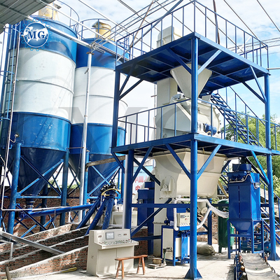 Máquina de mistura automática de torre de tipo de mistura seca de pó de argamassa de mistura de areia de mastigação de parede de cimento de mistura de azulejos de concreto Linha de produção de cola adesiva