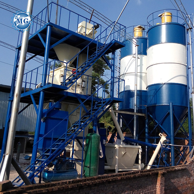 Alta performance 10-30 t/h planta de moagem de pó de mistura seca com eixo duplo máquina de mistura de remotação de rocha de parede linha de produção de adesivo para mistura de azulejos de cimento