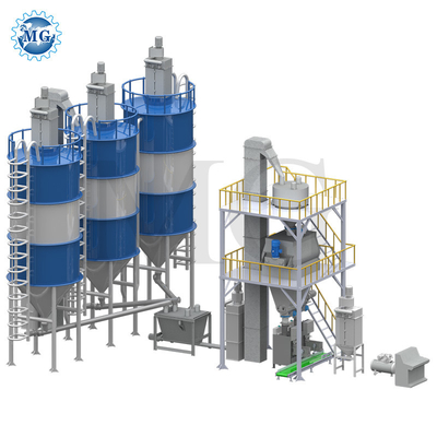 Peso automático planta de mistura de argamassa seca parede gesso de mastigação revestimento desnatado areia misturador de cimento telhas cola colada máquina de fazer