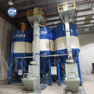 Fabricação de adesivos para telhas cerâmicas Método de mistura de cimento de areia de parede Método automático de mistura seca PLC Máquina de mistura de argamassa de pó