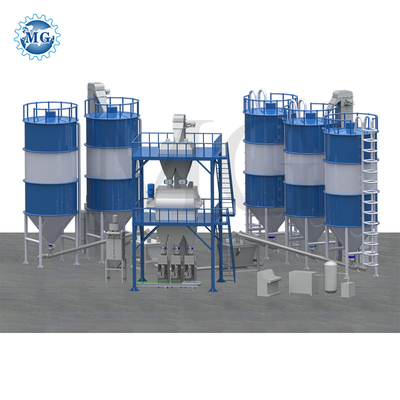 Máquina de mistura automática de torre de tipo de mistura seca de pó de argamassa de mistura de areia de mastigação de parede de cimento de mistura de azulejos de concreto Linha de produção de cola adesiva