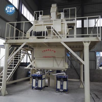 Controle PLC Semi-automático Mistura Seca Pó Morto Mistura de Plantas Parede Areia de mastigação Cimento Misturador de gesso Cerâmica Chapa Adesivo Máquina de Fabricação de cola