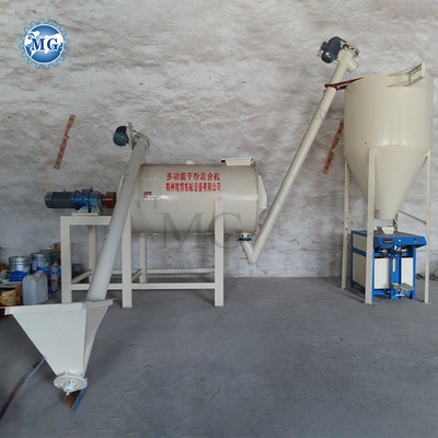 1-5tph tensão personalizada Linha de produção de argamassa de pó de mistura seca Parede de gesso de gesso de cimento Skim Coat Mixer Tile Adhesive Glue Grout Making Machine