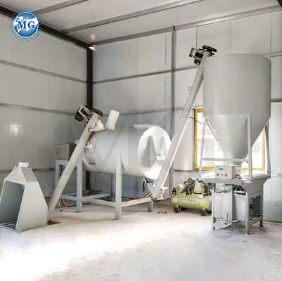 Longo prazo de garantia 3-4 tph 18kw linha de produção de argamassa seca parede de gesso de areia de cimento misturador de azulejos de cerâmica máquina de fabricação de colagem adesiva