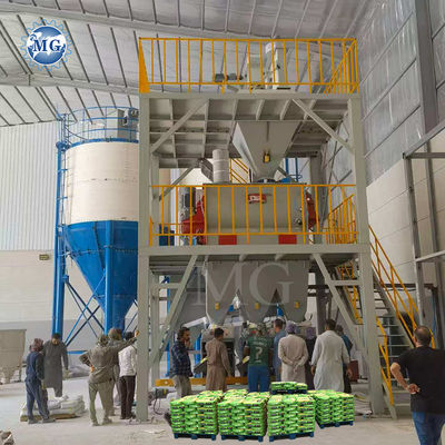 Peso automático planta de mistura de argamassa seca parede gesso de mastigação revestimento desnatado areia misturador de cimento telhas cola colada máquina de fazer