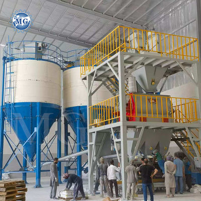 Peso automático planta de mistura de argamassa seca parede gesso de mastigação revestimento desnatado areia misturador de cimento telhas cola colada máquina de fazer