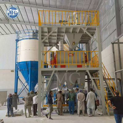 Embalagem automática de alimentação Linha de produção de argamassa seca Parede de gesso de entulho de gesso de camada de areia misturador de cimento de azulejos máquina de fabricação de colagem adesiva