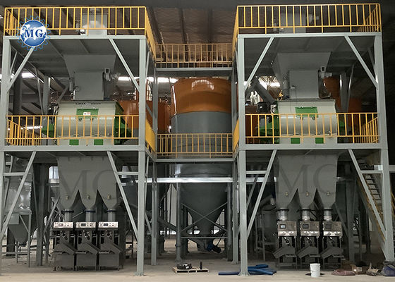 10-50 T / H linha de produção de argamassa de pó seco de parede de mastigação de camada de couro esguio mixer de azulejos máquina de mistura de adesivos