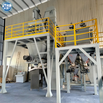 10 - Planta automática completa do almofariz da mistura 12T/H seca com o misturador de pá gêmeo do eixo