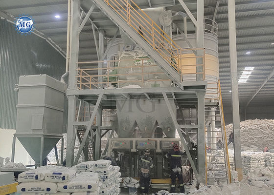 Linha de produção adesiva automática da telha do revestimento da massa da parede da máquina do misturador de argamassa do pó da mistura seca automática de 15-50 kg/saco